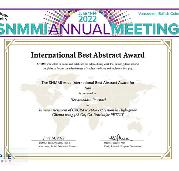 The SNMMI 2022 International Best Abstract Award for Iran